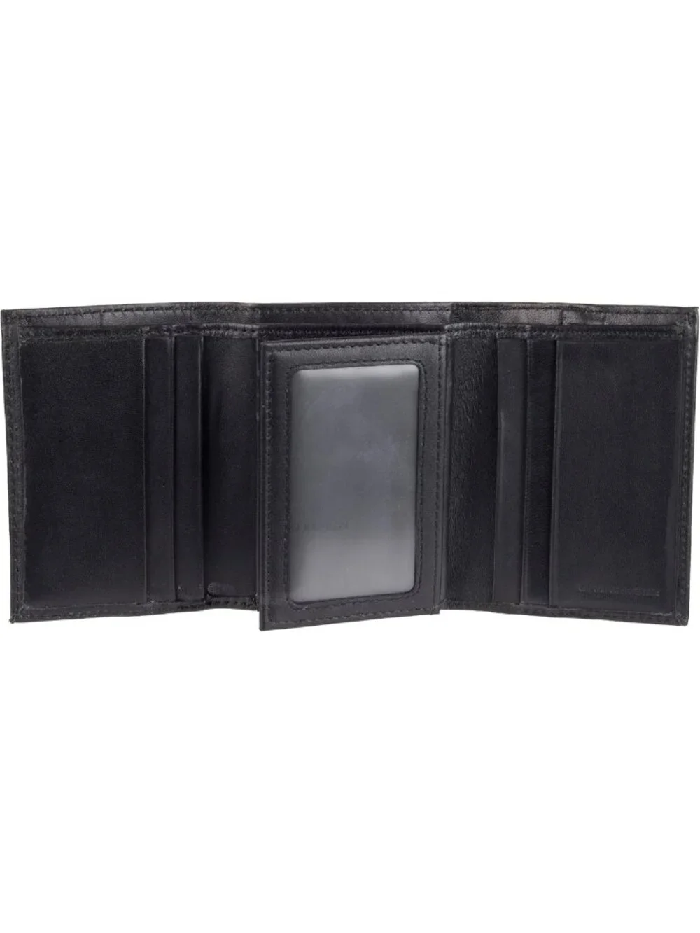 Men's RFID Slim Leather Trifold Wallet - Black, Stylish & Functional, One Size